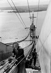 Cable spinning during Mackinac Bridge construction (9 of 33)