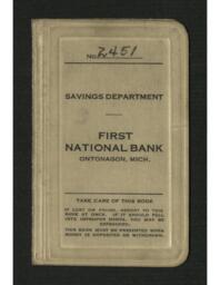 Alberta Dreiss Ontonagon First National Bank Account Book