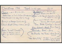 1966 Christmas Concert Song List