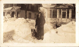 Woman and Dog in Snow