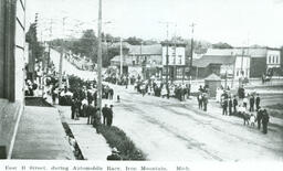 East B Street, during Automobile Race, Iron Mountain, Michigan