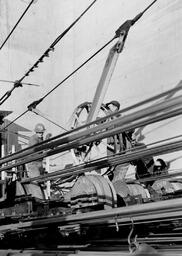 Cable spinning during Mackinac Bridge construction (5 of 33)