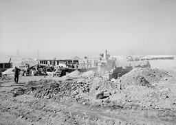 Excavating at the north end of the Mackinac Bridge