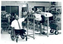 Professor Explaining Landing Gear (Part of the NMU Historic Photographs Collection)