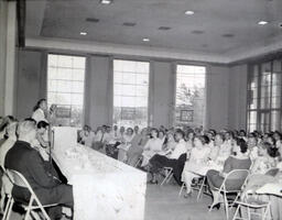 Graduate Luncheon 1958: View of Graduates, Faculty, and Speaker