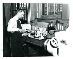 Man Operating Lathe (Part of the NMU Historic Photographs Collection)