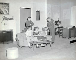 (617-03) Masquer's--"Visit to a Small Planet" May 17-19, 1960: Four People on Stage, Two Sitting on Couch