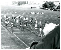 View of Marching Band Practicing from Above (Part of the NMU Historic Photographs Collection)