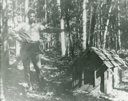 Edwin Trestrail at Indian burial ground