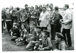 Group Picture of People Holding Trophies (Part of the NMU Historic Photographs Collection)