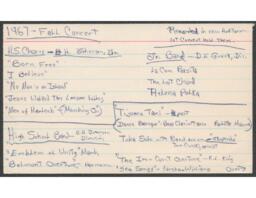 1967 Fall Concert Song List