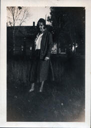 Woman in Wool Skirt and Blazer