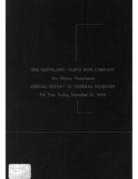 Cleveland-Cliffs Iron Company Mining Department Annual Report, 1946 (Part 1)