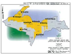 McClure Penstock Replacement UPPCO Customer Service Area Map