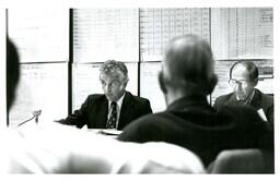 John X. Jamrich and Dr. Sell in Meeting (Part of the NMU Historic Photographs Collection)