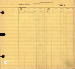 Copper Range Company Transfer Ledger 1929-1950, #029 Expenses H